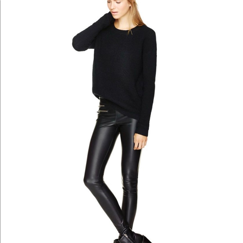 Aritzia Wilfred Faux leather leggings with zippers